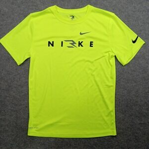 Nike Shirt Youth XL Yellow 3BRAND Dri-FIT Graphic Tee Short Sleeve Athletic